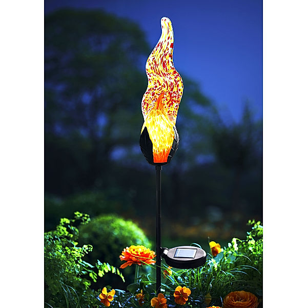 Solar-Gartenstecker Flame, orange