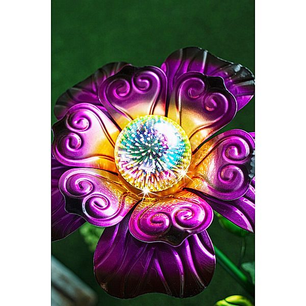 Solar-Gartenstecker Flower Emotion (Farbe: pink)
