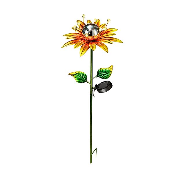 Solar-Gartenstecker Flower Emotion, orange