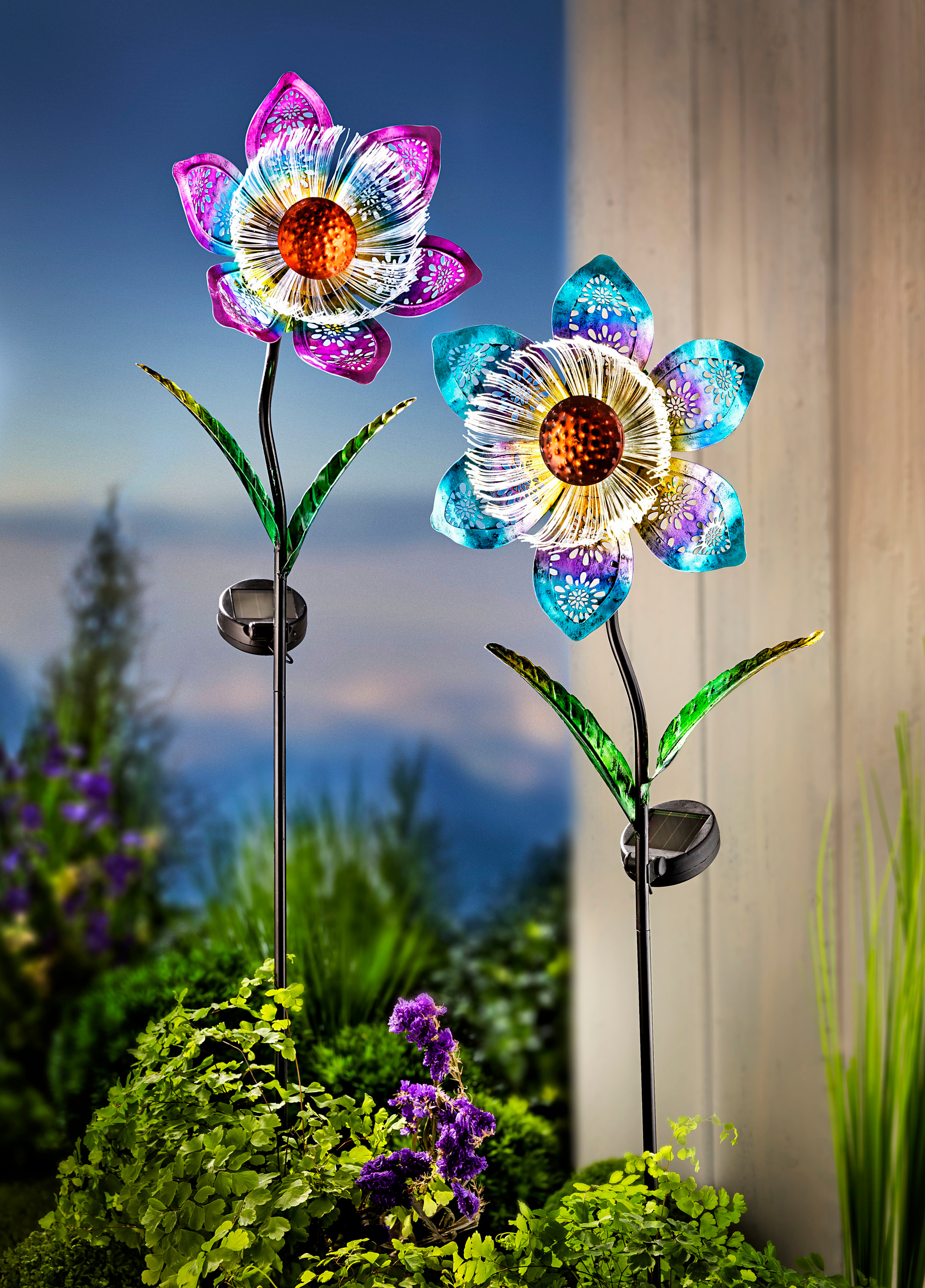 Solar-Gartenstecker Flower Illusion 2er-Set | Weltbild.at