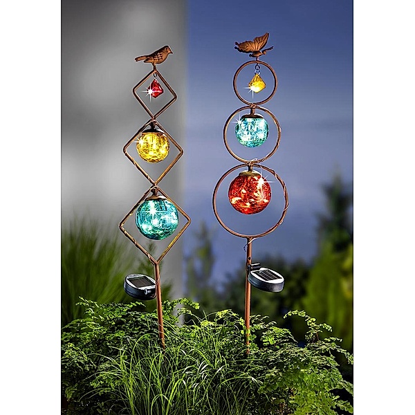 Solar-Gartenstecker Ornaments 2er-Set
