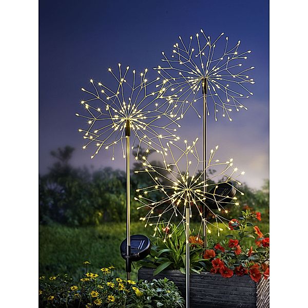 Solar-Gartenstecker Pusteblume, 3er Set