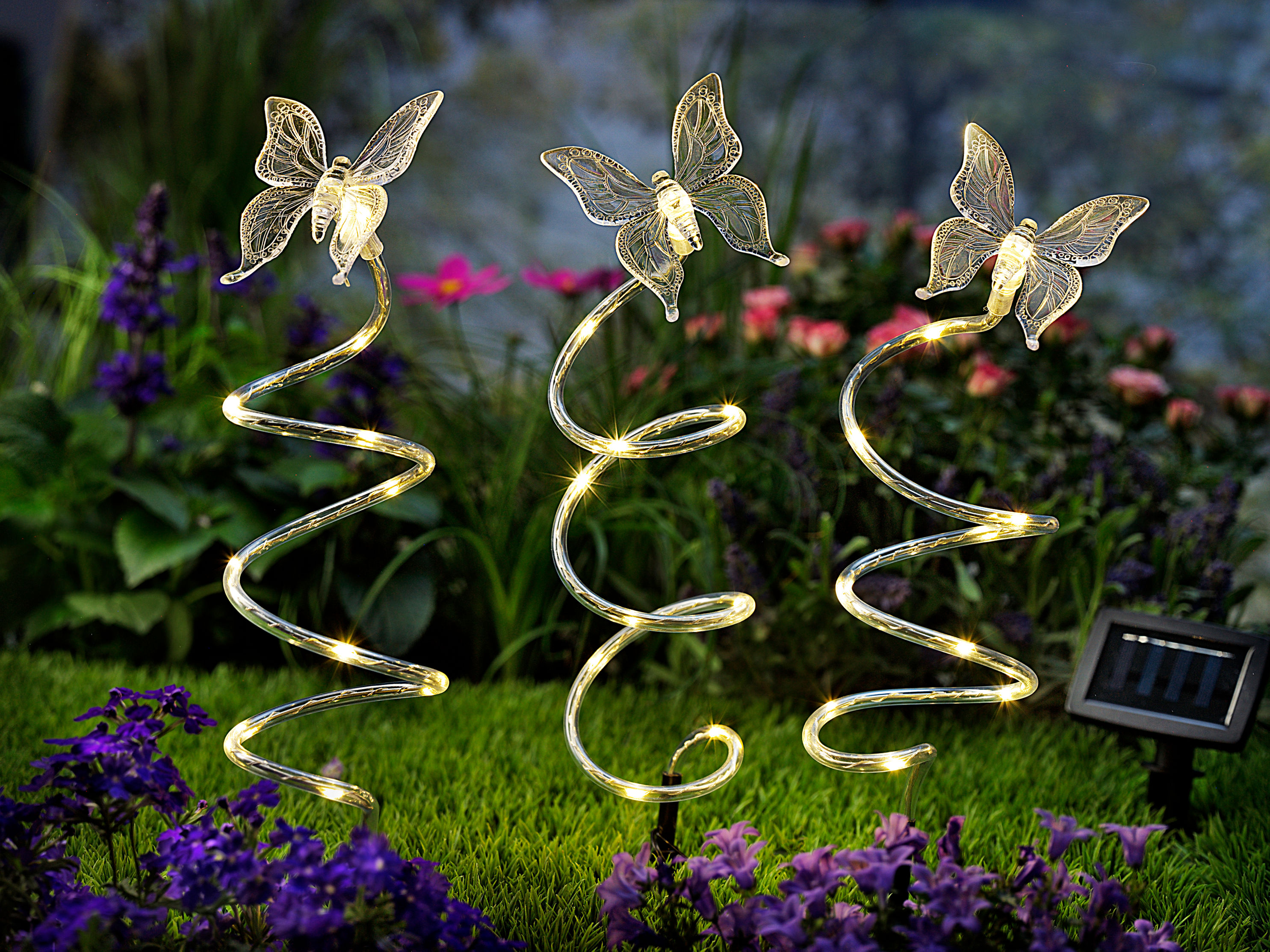 ANGMLN Solar-Schmetterlings-Gartenleuchten für den Außenbereich, große  104,1 cm, Metallkunst-Dekor-Statue, solarbetriebene Lichter,  Gartengeschenke