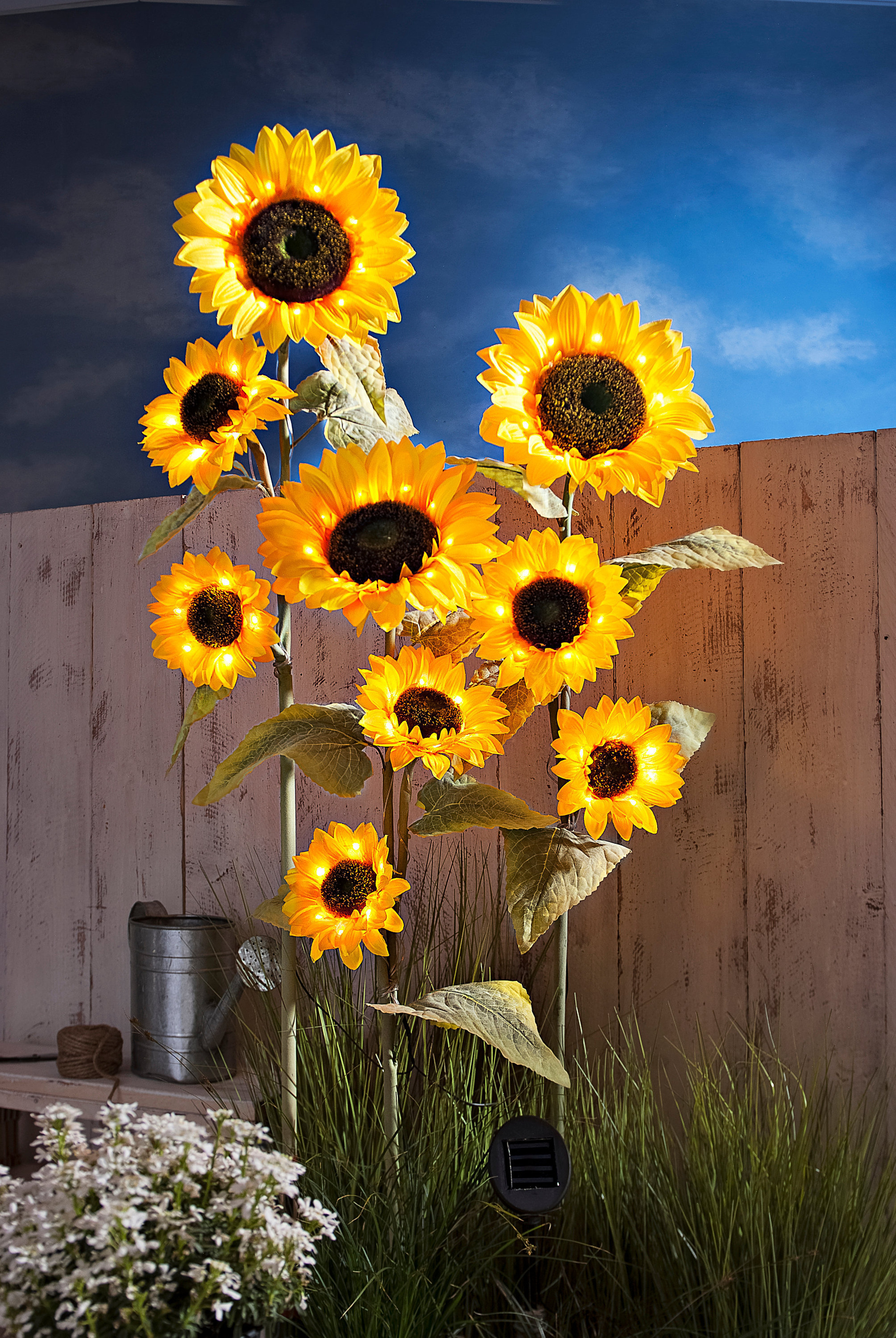 Solar-Gartenstecker Sonnenblume, 3er-Set