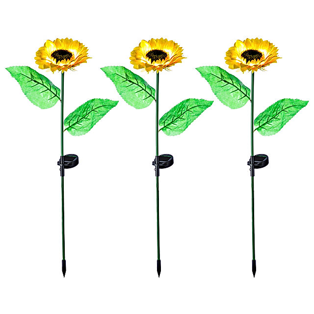 Solar-Gartenstecker Sonnenblume 3er-Set