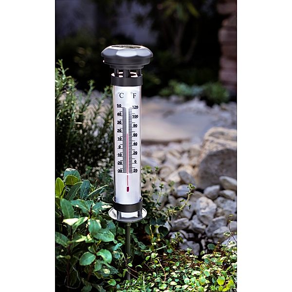 Solar-Gartenthermometer mit LED