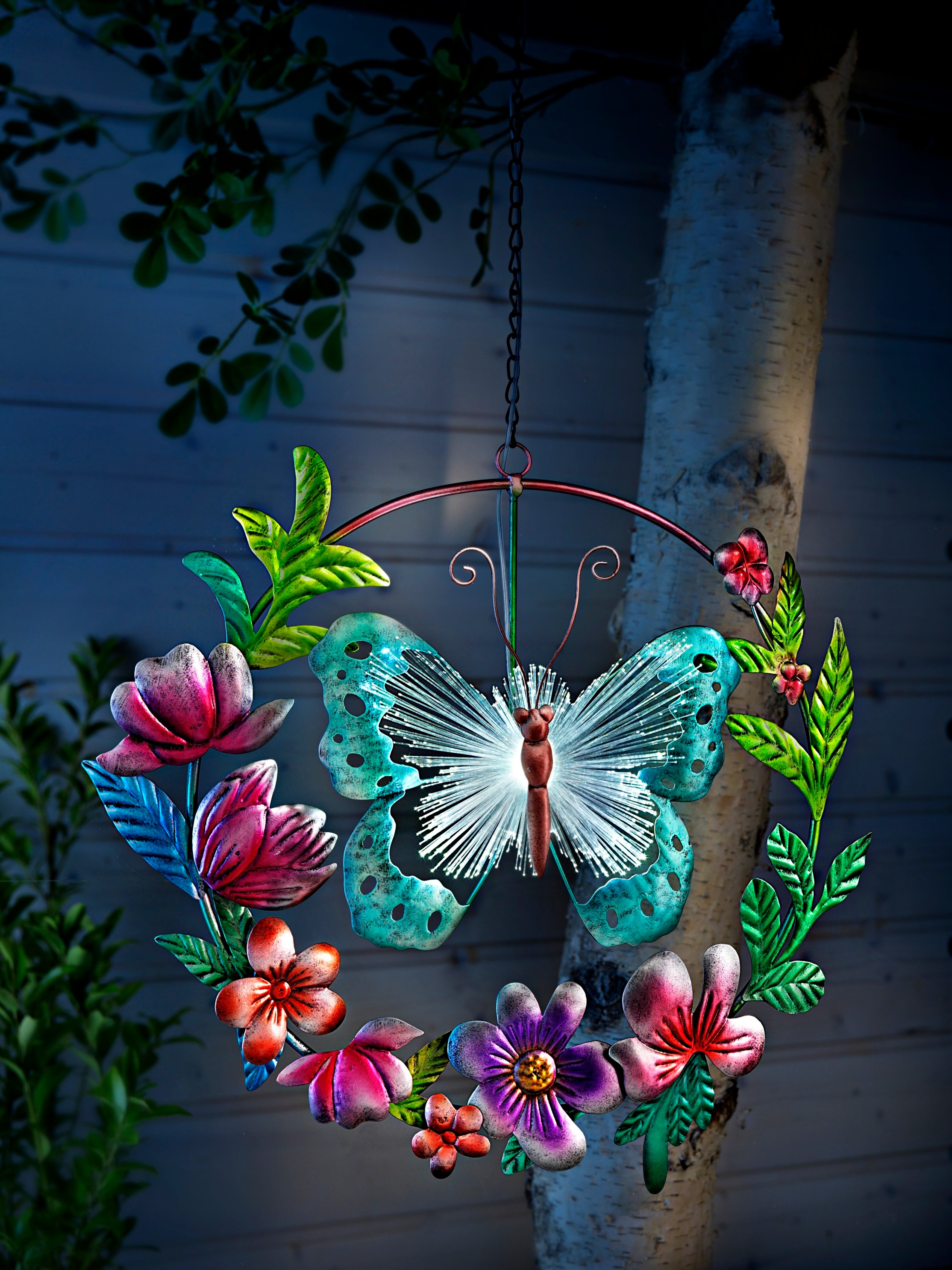 3pcs Solarbetriebene Schmetterling Garten Licht Pfähle Hof Dekoration