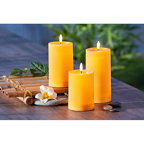 Solar-Kerzen 3er-Set (Farbe: Orange)