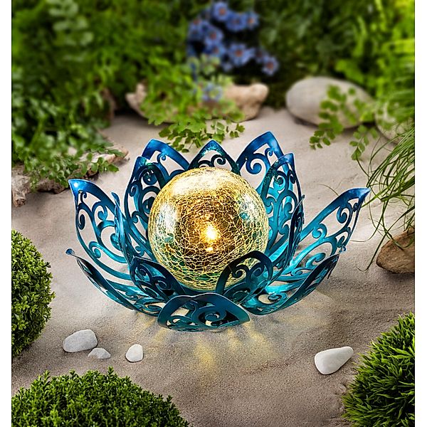 Solar-Leuchte Lotus (Farbe: blau)
