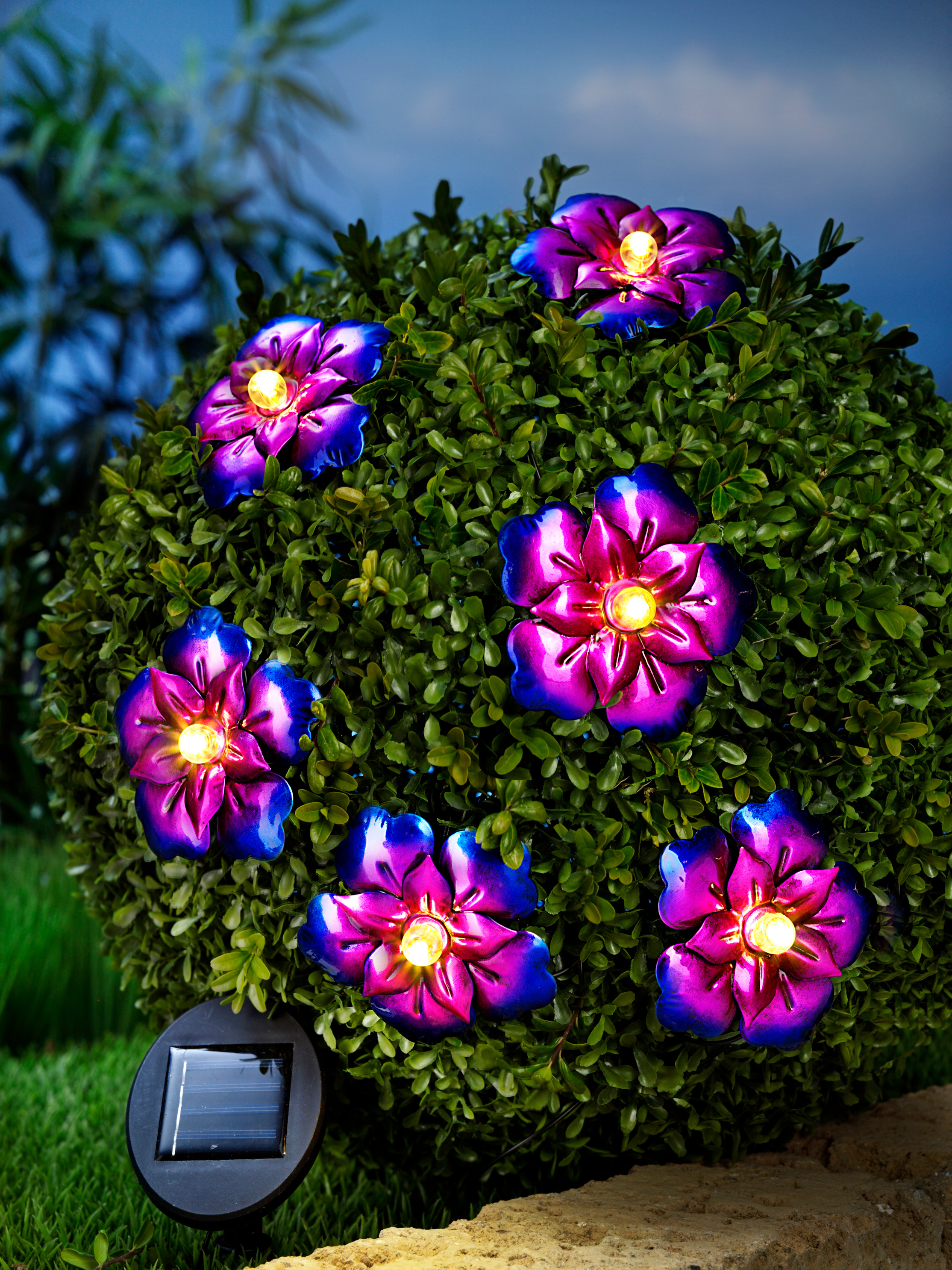 Solar-Lichterkette Blumen