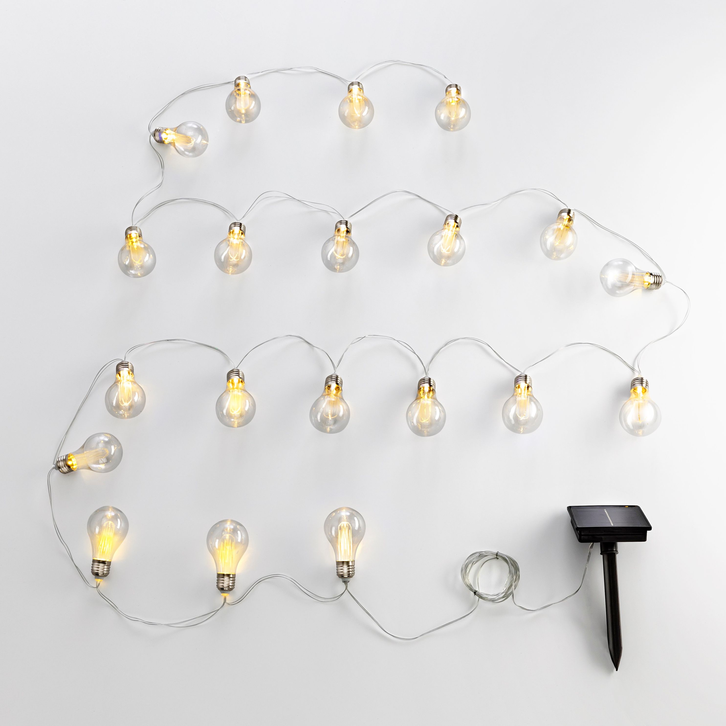Solar-Lichterkette Bulbs Classic, warmweiß, 20er, 380 cm | Weltbild.de