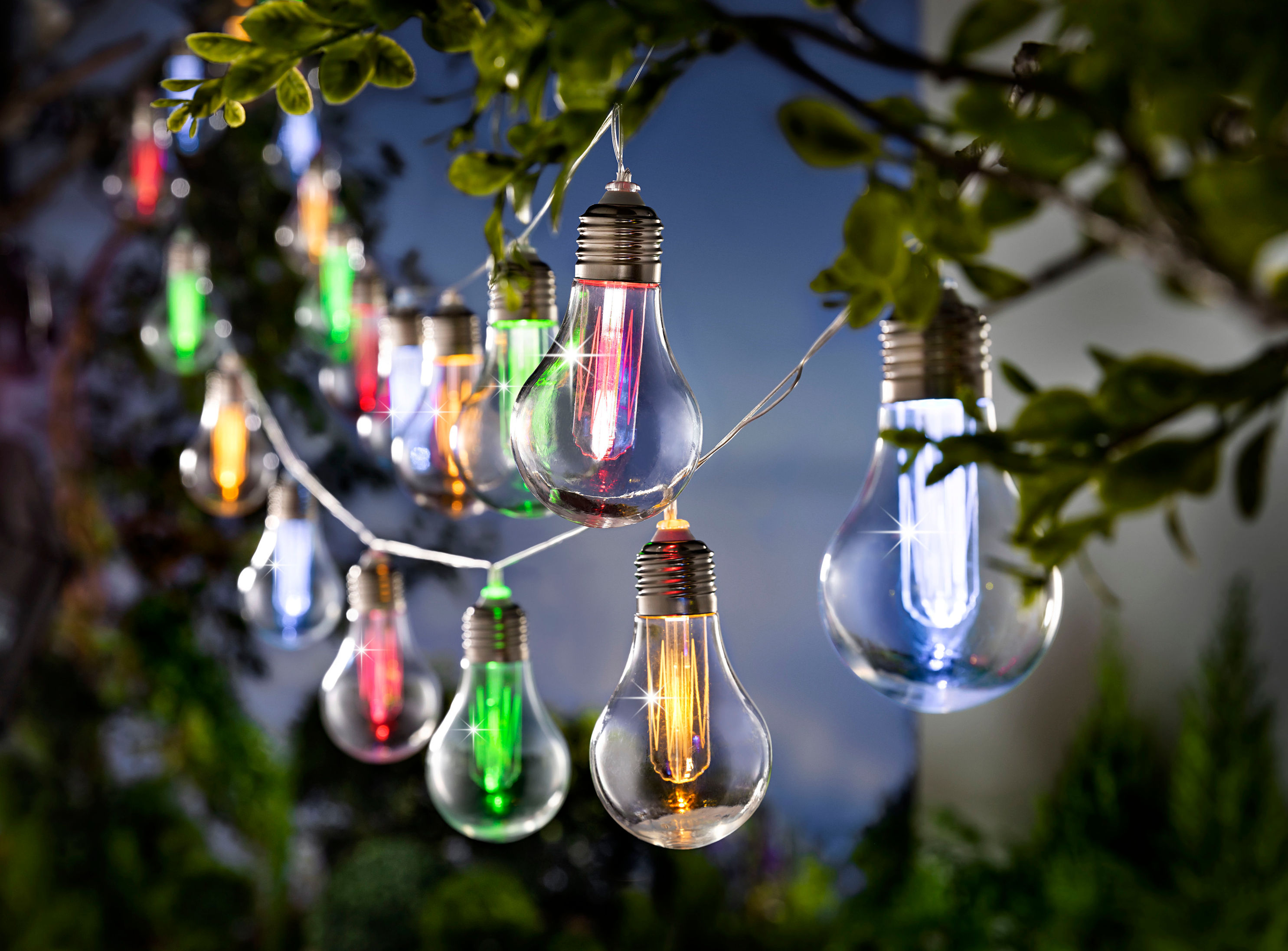 Solar-Lichterkette Bulbs Colori 20-er, bunt, 380 cm | Weltbild.at