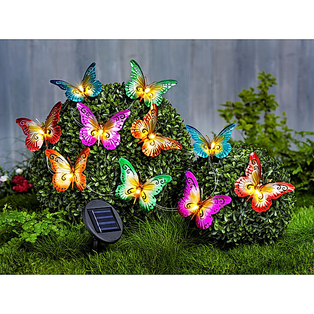 Solar Deko-Lichterkette mit Schmetterlingen