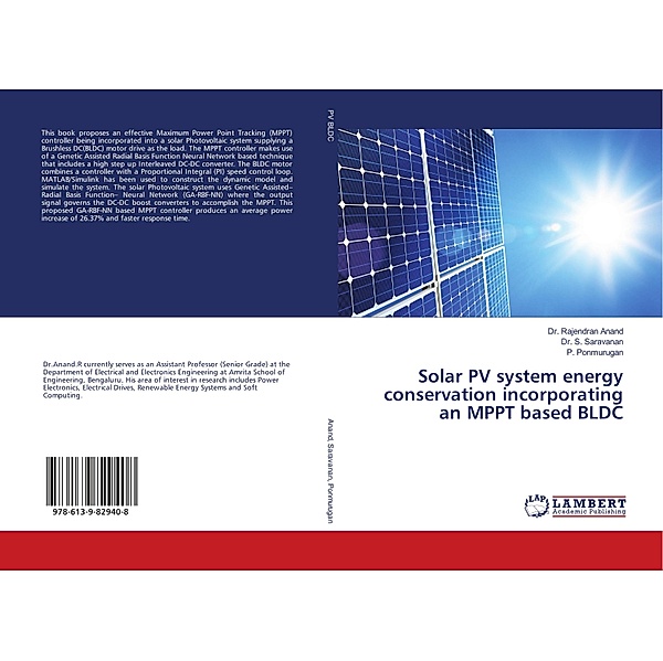 Solar PV system energy conservation incorporating an MPPT based BLDC, Rajendran Anand, S. Saravanan, P. Ponmurugan