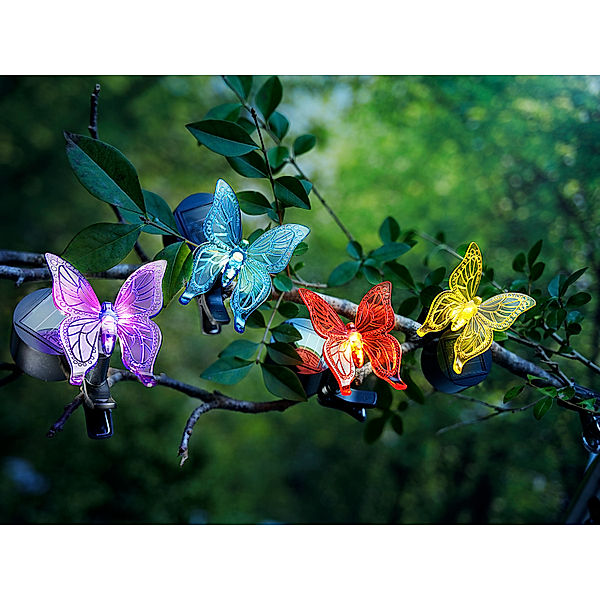 Solar-Schmetterlinge mit Clip, 4er-Set