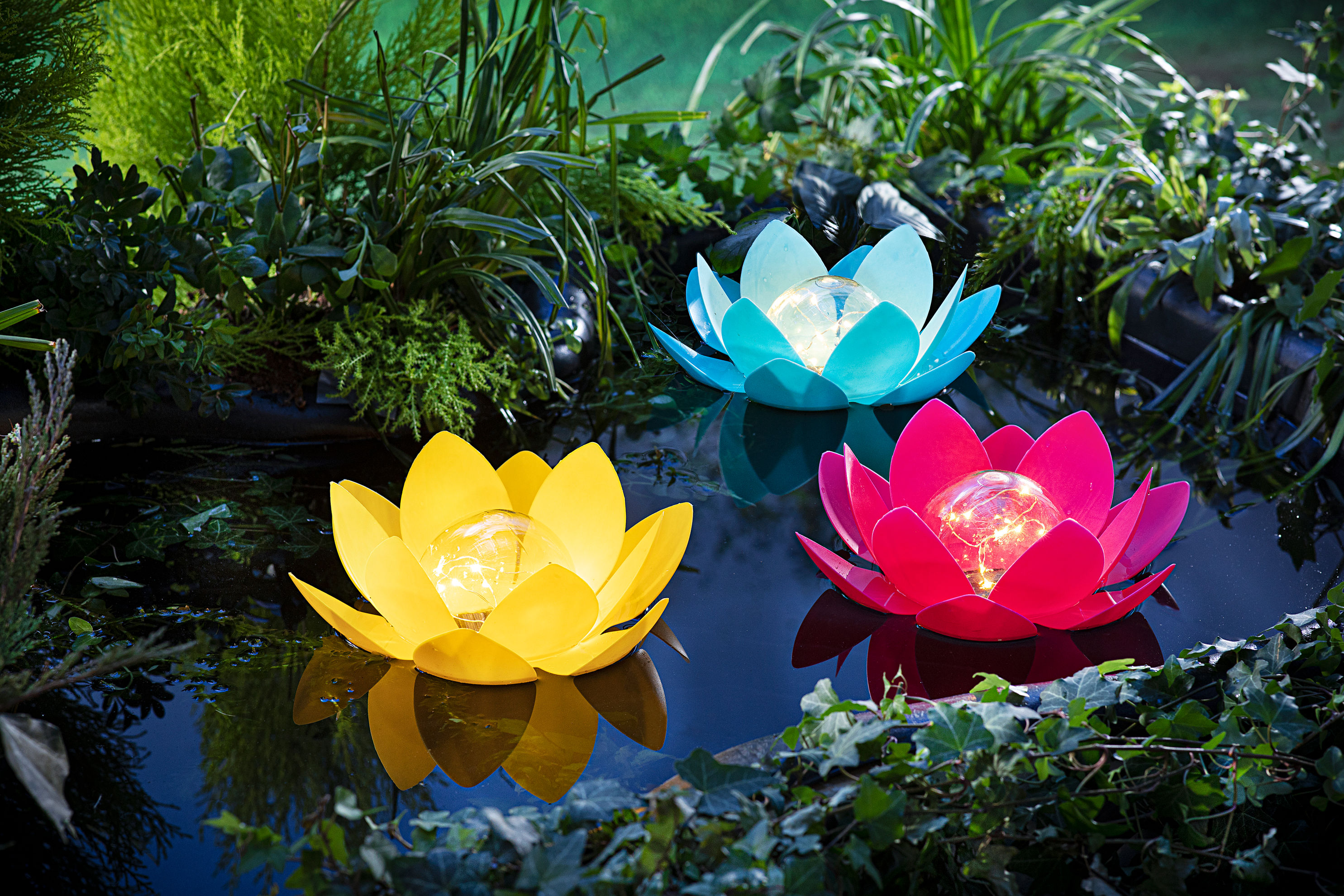 Solar-Schwimmdeko Lotus Farbe: türkis bestellen
