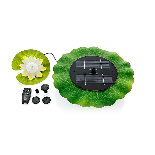 Solarwasserspiel mit LED Seerosen