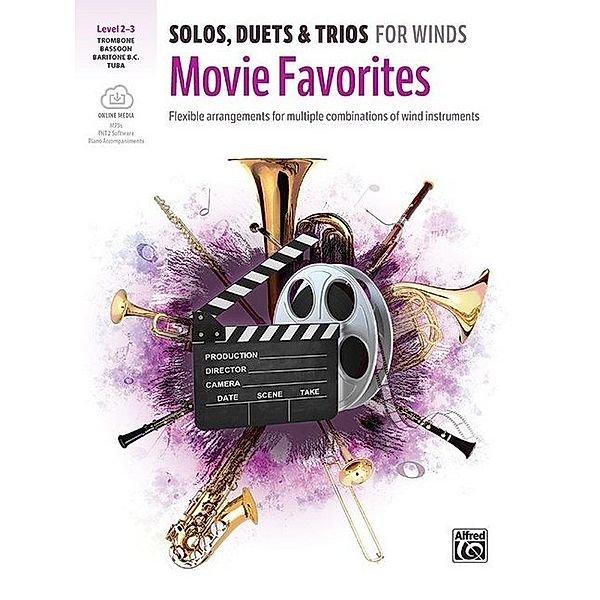Solos, Duets & Trios for Winds: Movie Favorites for Trombone, Baritone B.C., Bassoon, Tuba Book