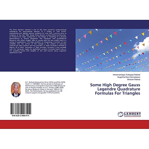 Some High Degree Gauss Legendre Quadrature Formulas For Triangles, Hanamantappa Tukkappa Rathod, Sugantha Devi Kannadasan, Bharath Rathod