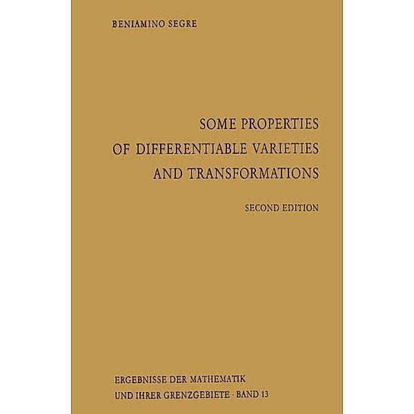 Some Properties of Differentiable Varieties and Transformations / Ergebnisse der Mathematik und ihrer Grenzgebiete. 2. Folge Bd.13, Beniamino Segre