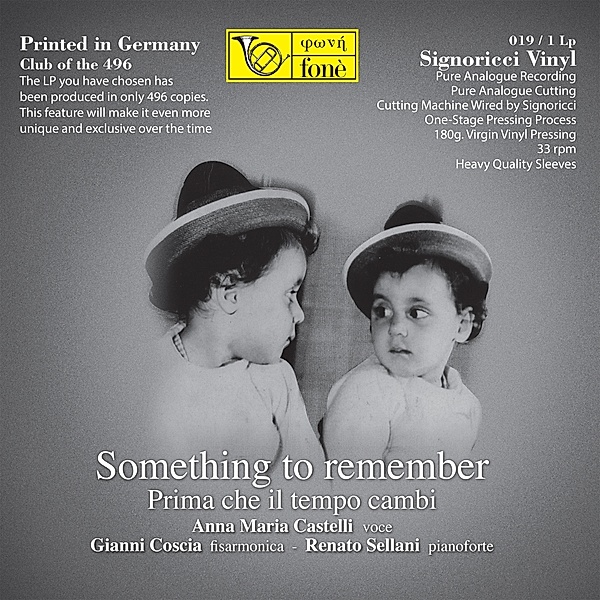 Something To Remember (Natural Sound Recording) (Vinyl), Anna Maria Castelli, Gianni Coscia, R Sellani