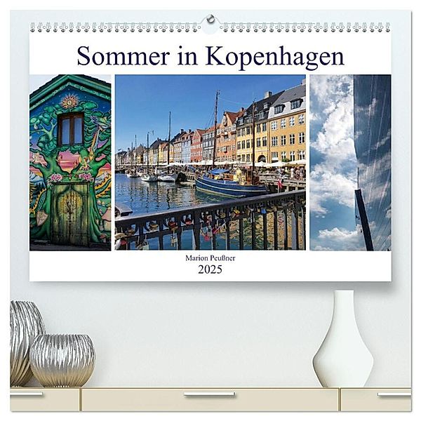 Sommer in Kopenhagen (hochwertiger Premium Wandkalender 2025 DIN A2 quer), Kunstdruck in Hochglanz, Calvendo, Marion Peussner