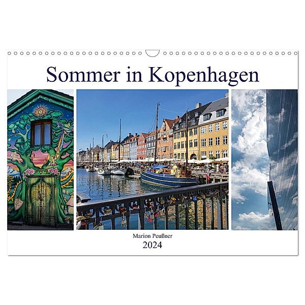 Sommer in Kopenhagen (Wandkalender 2024 DIN A3 quer), CALVENDO Monatskalender, Marion Peussner