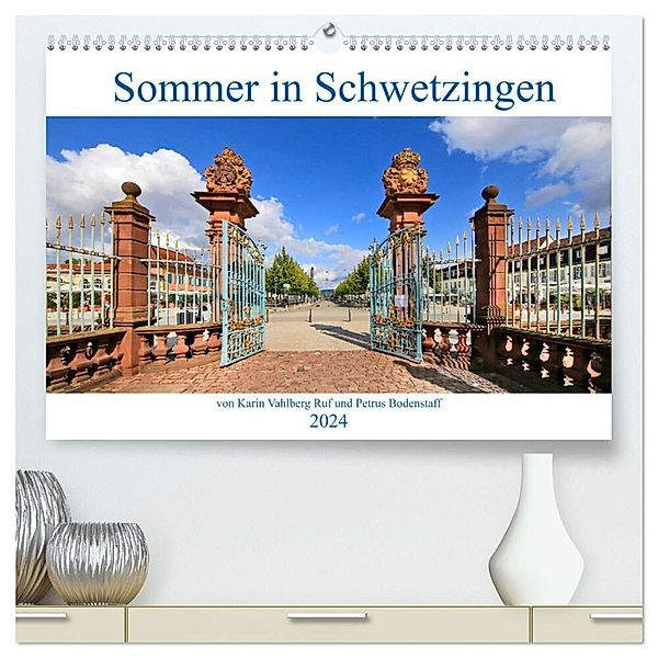 Sommer in Schwetzingen von Karin Vahlberg Ruf und Petrus Bodenstaff (hochwertiger Premium Wandkalender 2024 DIN A2 quer), Kunstdruck in Hochglanz, Petrus Bodenstaff Karin Vahlberg Ruf