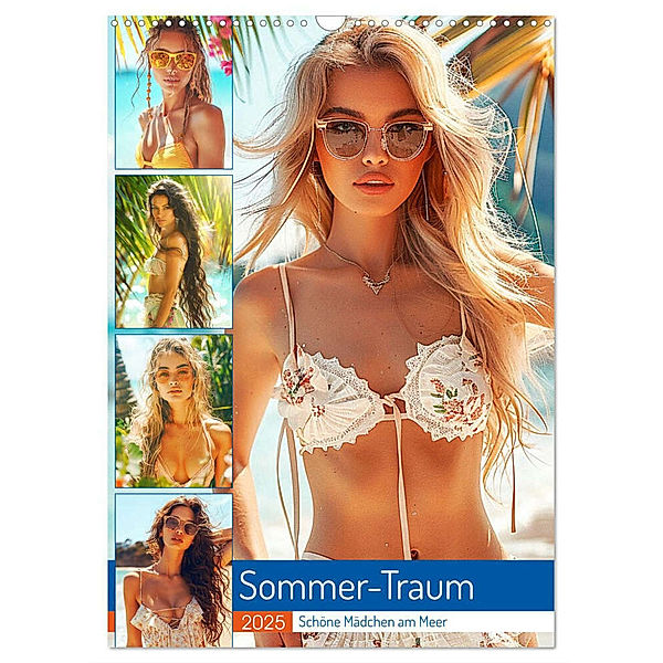 Sommer-Traum. Schöne Mädchen am Meer (Wandkalender 2025 DIN A3 hoch), CALVENDO Monatskalender, Calvendo, Rose Hurley