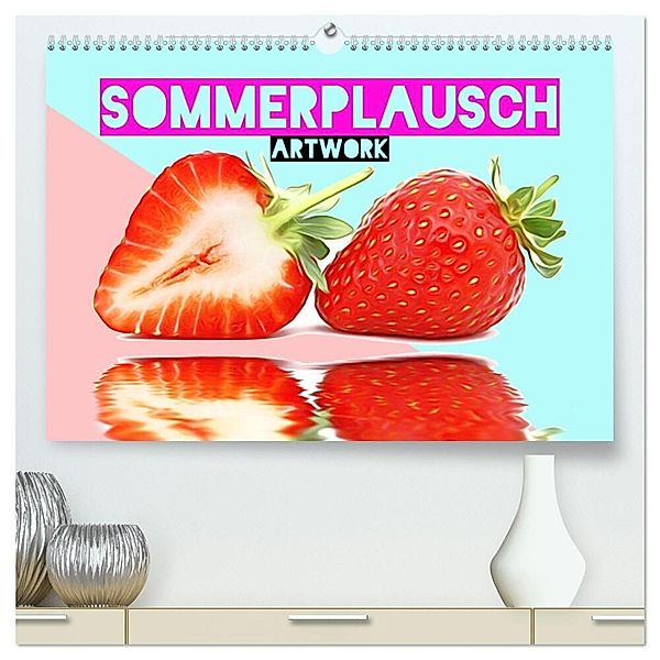 Sommerplausch - Artwork (hochwertiger Premium Wandkalender 2024 DIN A2 quer), Kunstdruck in Hochglanz, Liselotte Brunner-Klaus