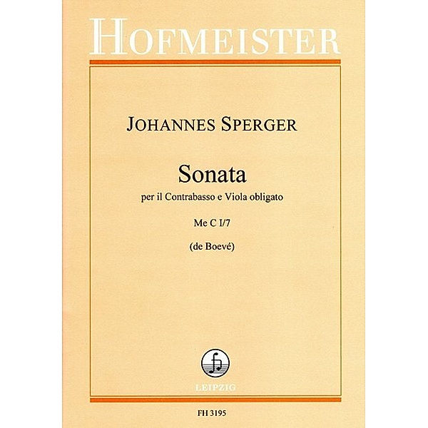 Sonata per il Contrabasso e Viola obligato, für Kontrabass, Viola und Klavier, Johannes Sperger