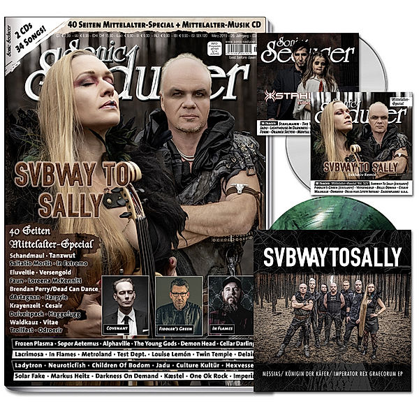 Sonic Seducer / 03/2019 / Sonic Seducer.03/2019 + Titelstory Subway To Sally (Limited Edition), m. 2 Audio-CDs + 7 Vinylsingle von Subway To Sally in Weiß