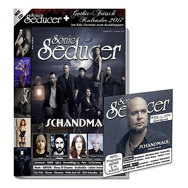 Sonic Seducer: 2016/9 Titelstory Schandmaul + Gothic-Fetisch Kalender 2017, m. Audio-CD