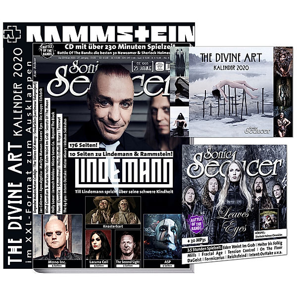 Sonic Seducer / 2019/10+2020/01 / Titelstory Lindemann + Rammstein + The Divine Art-Kalender 2020, m. Audio-CD