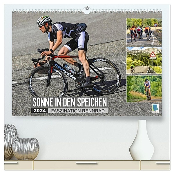 Sonne in den Speichen - Faszination Rennrad (hochwertiger Premium Wandkalender 2024 DIN A2 quer), Kunstdruck in Hochglanz, Calvendo