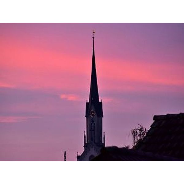 Sonnenaufgang mit Kirchturm - 1.000 Teile (Puzzle)