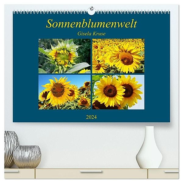Sonnenblumenwelt (hochwertiger Premium Wandkalender 2024 DIN A2 quer), Kunstdruck in Hochglanz, Gisela Kruse