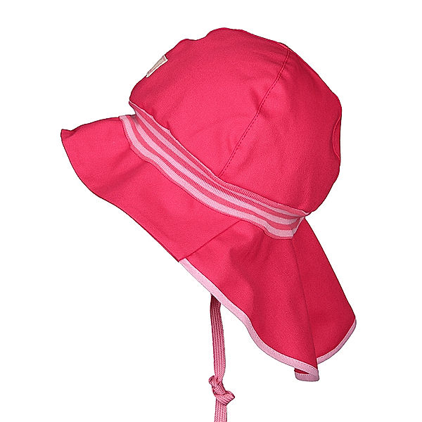 PICKAPOOH Sonnenhut FEUERWEHR STRICK mit Nackenschutz in fuchsia