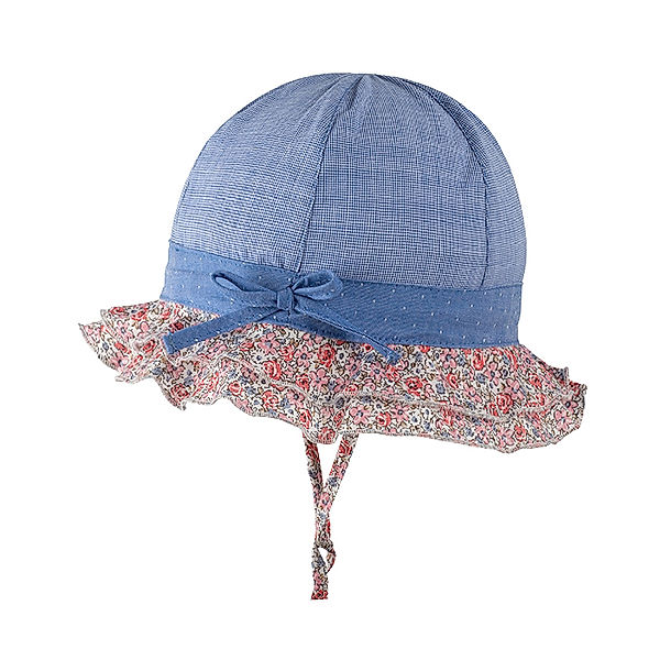 PURE PURE BY BAUER Sonnenhut MINI FLAPPER – BLÜMCHEN in nautic blue