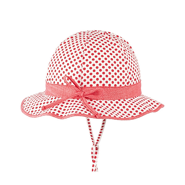 PURE PURE BY BAUER Sonnenhut MINI FLAPPER – POLKADOT in weiss/rot