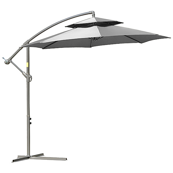 Sonnenschirm mit Entlüftung (Farbe: grau)