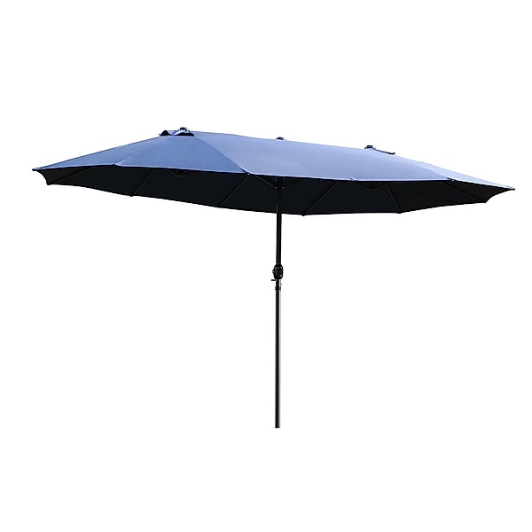 Sonnenschirm mit Handkurbel (Farbe: blau)