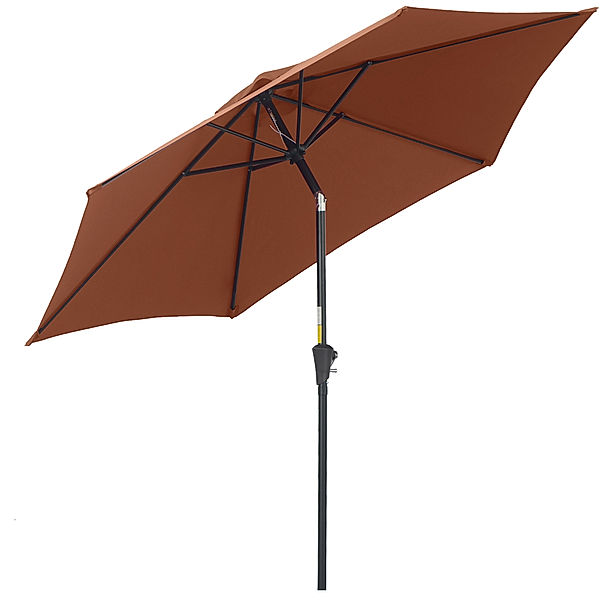 Sonnenschirm mit Handkurbel (Farbe: braun)