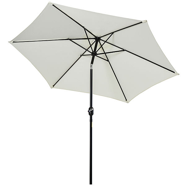 Sonnenschirm mit Handkurbel (Farbe: cremeweiß)