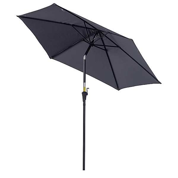 Sonnenschirm mit Handkurbel (Farbe: dunkelgrau)