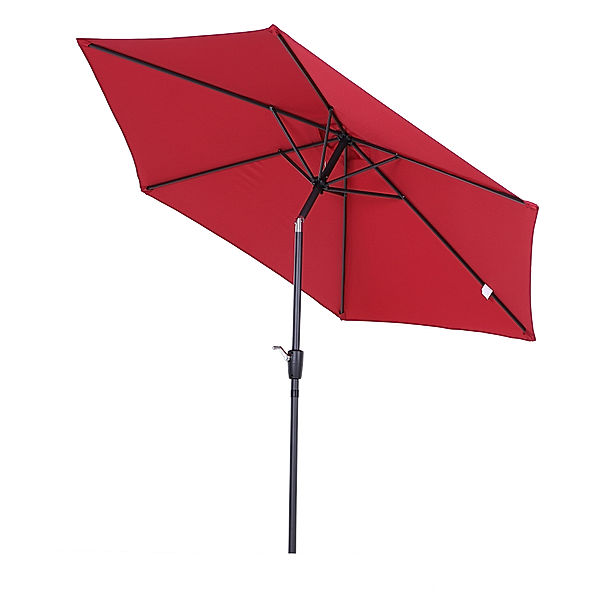 Sonnenschirm mit Handkurbel (Farbe: weinrot)