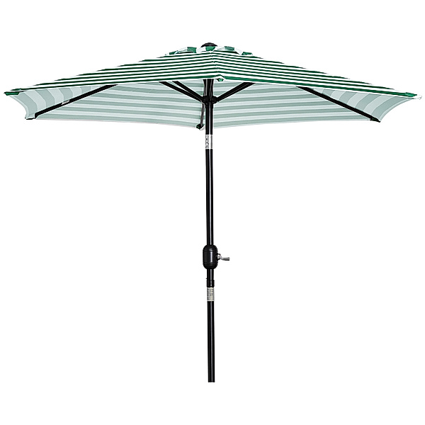 Sonnenschirm mit verstellbarem Winkel (Farbe: grün/weiß)