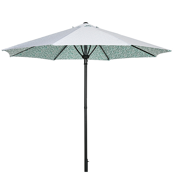 Sonnenschirm mit zweiteiligem Schirmmast grün, weiß (Farbe: grün, weiß, schwarz)