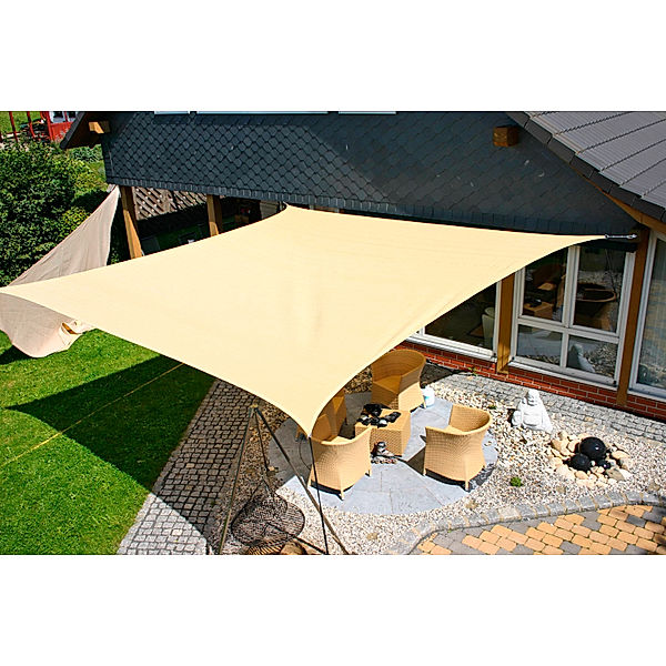 Sonnensegel Rechteck, 3,5 x 4,5 m, beige