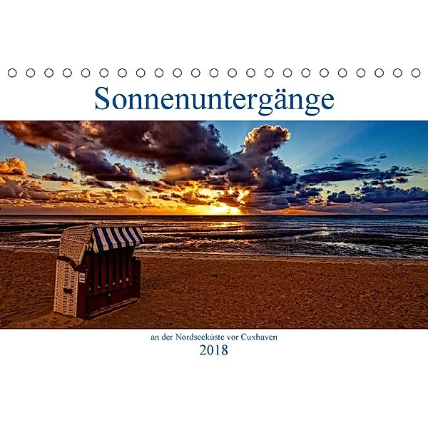 Sonnenuntergänge, an der Nordseeküste vor Cuxhaven (Tischkalender 2018 DIN A5 quer), Andrea Redecker